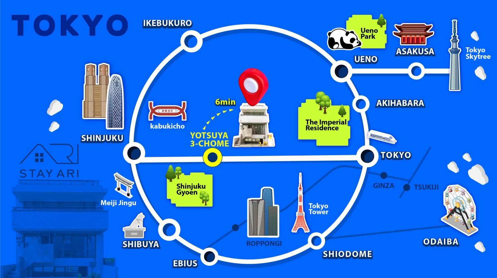 Stay Ari Shinjuku Gyoen 6Min Walk Tokyo Eksteriør bilde